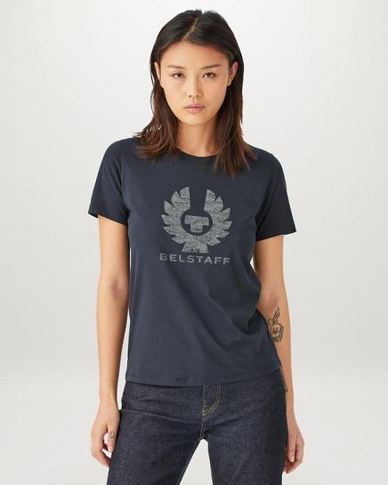 T-Shirt Belstaff Femme Mariola Phoenix Bleu Foncé Marine Coton France CA4562083